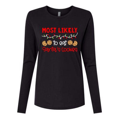 Most Likely To Gift Funny Matching Family Christmas Pjs Meaningful Gift Womens Cotton Relaxed Long Sleeve T-Shirt