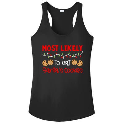 Most Likely To Gift Funny Matching Family Christmas Pjs Meaningful Gift Ladies PosiCharge Competitor Racerback Tank