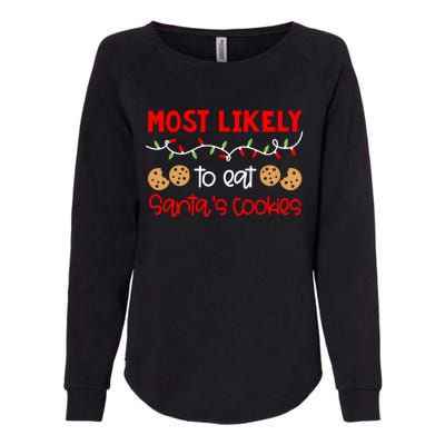 Most Likely To Gift Funny Matching Family Christmas Pjs Meaningful Gift Womens California Wash Sweatshirt