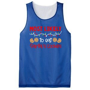 Most Likely To Gift Funny Matching Family Christmas Pjs Meaningful Gift Mesh Reversible Basketball Jersey Tank