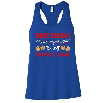 Most Likely To Gift Funny Matching Family Christmas Pjs Meaningful Gift Women's Racerback Tank