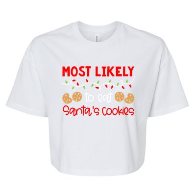 Most Likely To Gift Funny Matching Family Christmas Pjs Meaningful Gift Bella+Canvas Jersey Crop Tee