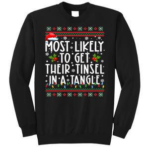 Most Likely To Get Their Tinsel In A Tangle Christmas Lights Sweatshirt