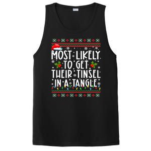 Most Likely To Get Their Tinsel In A Tangle Christmas Lights PosiCharge Competitor Tank