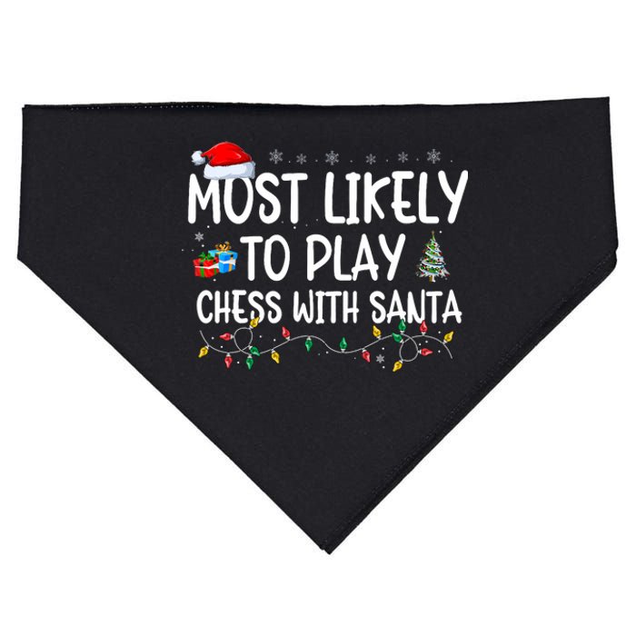 Most Likely To Play Chess With Santa Christmas Matching Xmas USA-Made Doggie Bandana