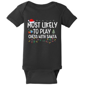 Most Likely To Play Chess With Santa Christmas Matching Xmas Baby Bodysuit