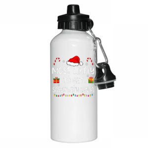 Most Likely To Get Sassy With Santa Funny Family Christmas Aluminum Water Bottle 