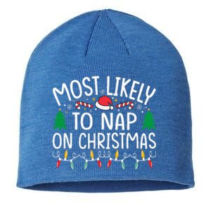 Most Likely To Nap On Christmas Family Christmas Pajamas  Sustainable Beanie