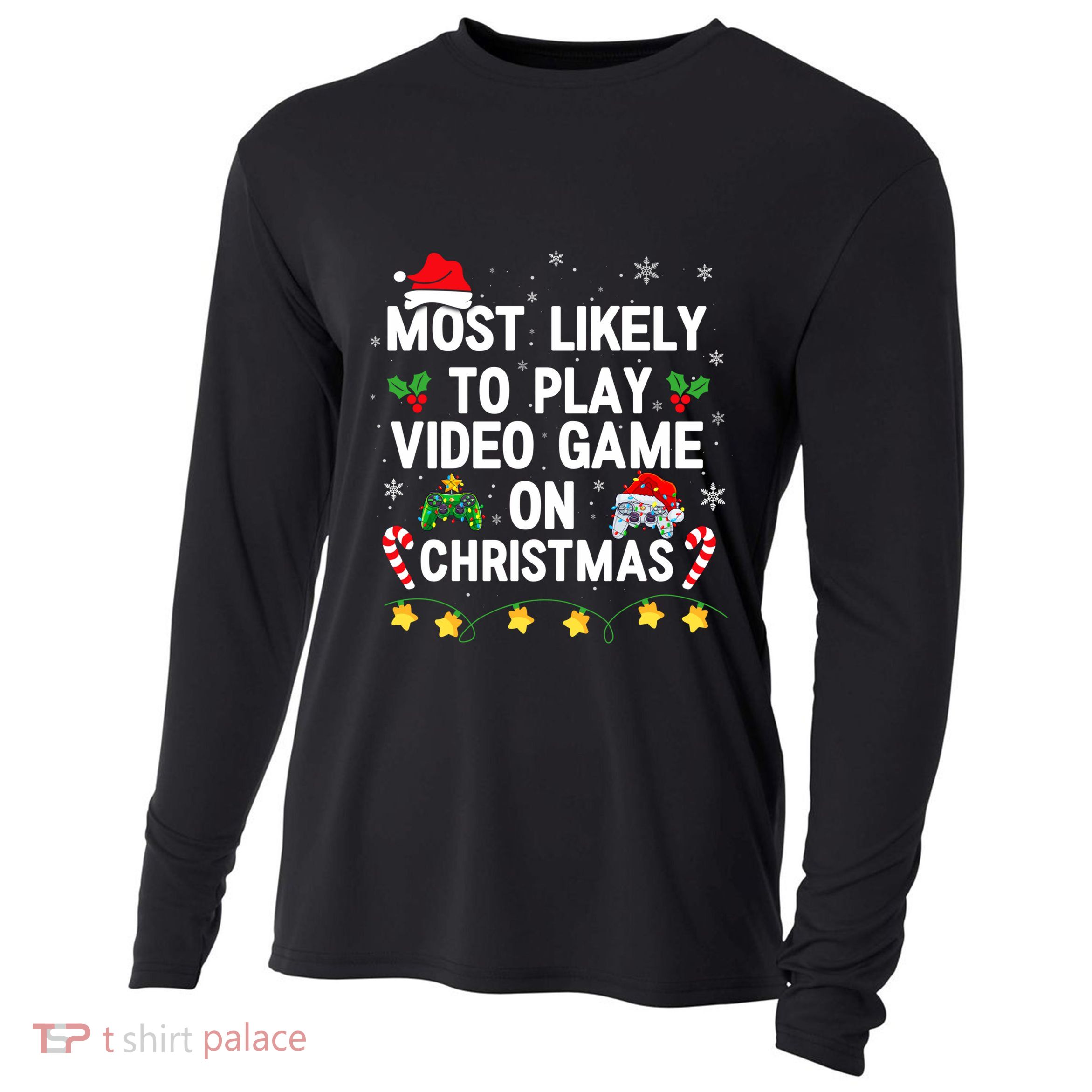 Most Likely To Play Video Games On Gaming Christmas Gift Cooling Performance Long Sleeve Crew