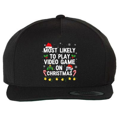 Most Likely To Play Video Games On Gaming Christmas Gift Wool Snapback Cap