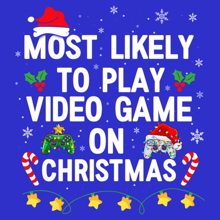 Most Likely To Play Video Games On Gaming Christmas Gift Stripe Pom Pom Beanie