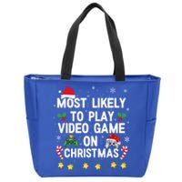 Most Likely To Play Video Games On Gaming Christmas Gift Zip Tote Bag