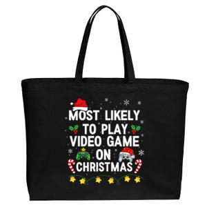 Most Likely To Play Video Games On Gaming Christmas Gift Cotton Canvas Jumbo Tote