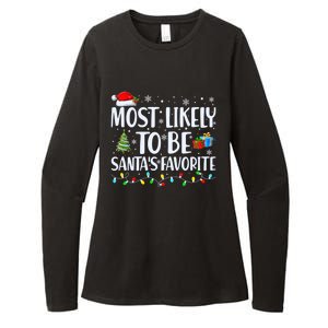 Most Likely To Be SantaS Favorite Christmas Family Matching Gift Womens CVC Long Sleeve Shirt