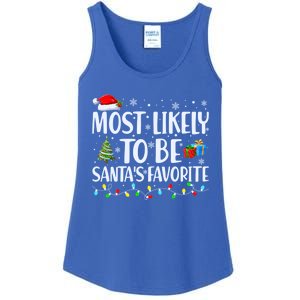 Most Likely To Be SantaS Favorite Christmas Family Matching Gift Ladies Essential Tank