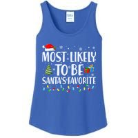 Most Likely To Be SantaS Favorite Christmas Family Matching Gift Ladies Essential Tank