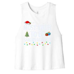 Most Likely To Be SantaS Favorite Christmas Family Matching Gift Women's Racerback Cropped Tank