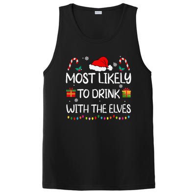 Most Likely To Drink With The Elves Elf Family Christmas PosiCharge Competitor Tank