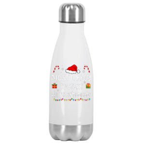 Most Likely To Start All The Shenanigans Family Christmas Stainless Steel Insulated Water Bottle