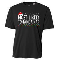 Most Likely To Take A Nap Christmas Vacation Cooling Performance Crew T-Shirt