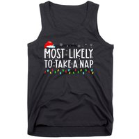 Most Likely To Take A Nap Christmas Vacation Tank Top