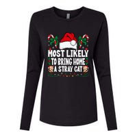 Most Likely To Bring Home A Stray Cat Matching Christmas Womens Cotton Relaxed Long Sleeve T-Shirt