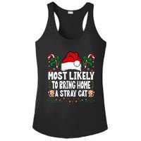 Most Likely To Bring Home A Stray Cat Matching Christmas Ladies PosiCharge Competitor Racerback Tank