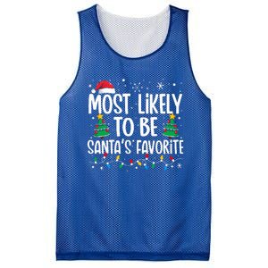 Most Likely To Be SantaS Favorite Family Christmas Matching Mesh Reversible Basketball Jersey Tank