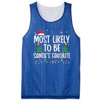 Most Likely To Be SantaS Favorite Family Christmas Matching Mesh Reversible Basketball Jersey Tank