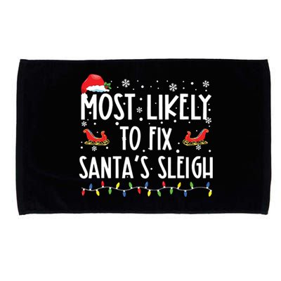 Most Likely To Fix Santa Sleigh Christmas Believe Santa Microfiber Hand Towel