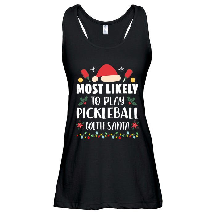 Most Likely To Play Pickleball With Santa Family Christmas Ladies Essential Flowy Tank