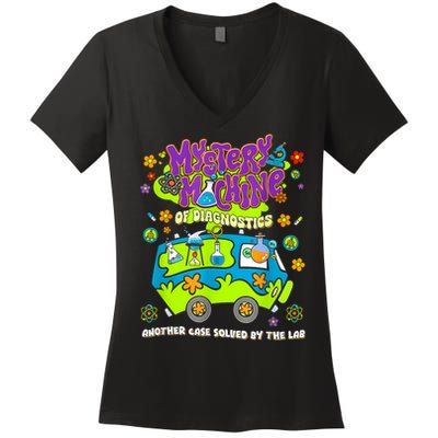 Med Lab Tech Lab Week 2025 Mystery Machine Women's V-Neck T-Shirt