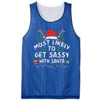 Most Likely To Get Sassy with Santa Funny Family Christmas  Mesh Reversible Basketball Jersey Tank