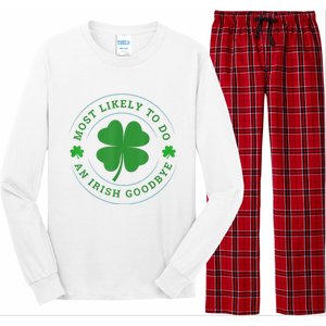 Most Likely To Do An Irish Goodbye St Patricks Day Long Sleeve Pajama Set