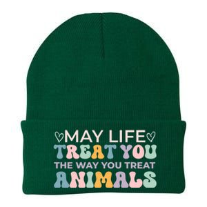 May Life Treat You The Way You Treat Animals Knit Cap Winter Beanie