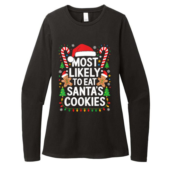 Most Likely To Eat SantaS Cookies Family Christmas Womens CVC Long Sleeve Shirt