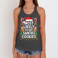 Most Likely To Eat SantaS Cookies Family Christmas Women's Knotted Racerback Tank