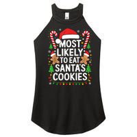 Most Likely To Eat SantaS Cookies Family Christmas Women's Perfect Tri Rocker Tank