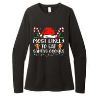 Most Likely To Eat Santas Cookies Family Christmas Holiday Womens CVC Long Sleeve Shirt