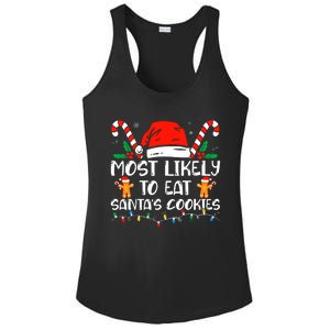 Most Likely To Eat Santas Cookies Family Christmas Holiday Ladies PosiCharge Competitor Racerback Tank