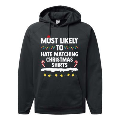 Most Likely To Hate Matching Christmas Xmas Family Group Performance Fleece Hoodie