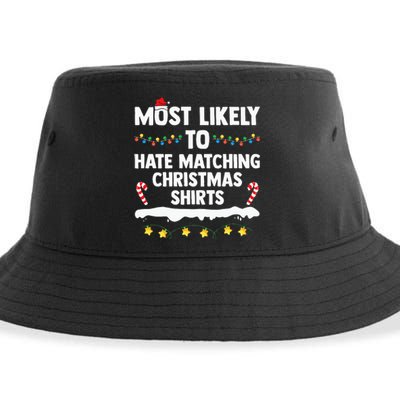 Most Likely To Hate Matching Christmas Xmas Family Group Sustainable Bucket Hat