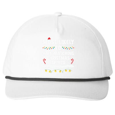 Most Likely To Hate Matching Christmas Xmas Family Group Snapback Five-Panel Rope Hat