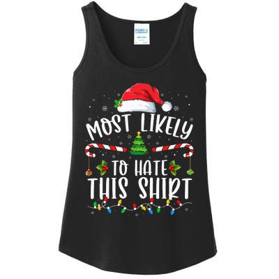 Most Likely To Hate This Family Matching Christmas Ladies Essential Tank