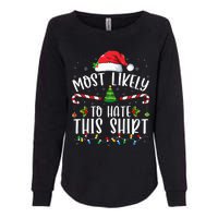 Most Likely To Hate This Family Matching Christmas Womens California Wash Sweatshirt