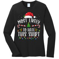 Most Likely To Hate This Family Matching Christmas Ladies Long Sleeve Shirt