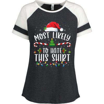 Most Likely To Hate This Family Matching Christmas Enza Ladies Jersey Colorblock Tee