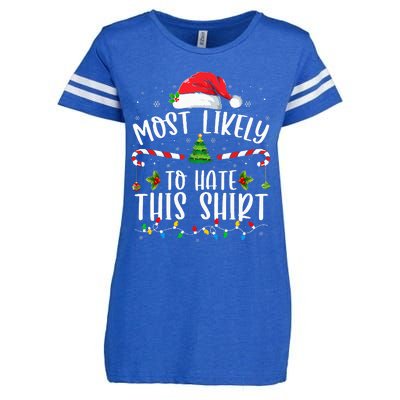 Most Likely To Hate This Family Matching Christmas Enza Ladies Jersey Football T-Shirt