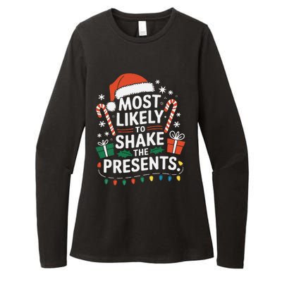 Most Likely To Shake The Presents Family Christmas Matching Womens CVC Long Sleeve Shirt