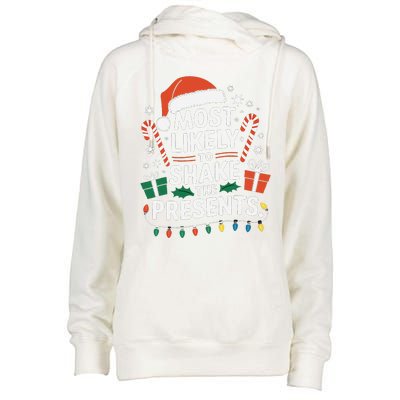 Most Likely To Shake The Presents Family Christmas Matching Womens Funnel Neck Pullover Hood